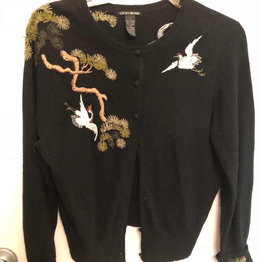 LUCKY BRAND CRANE CARDIGAN SIZE L